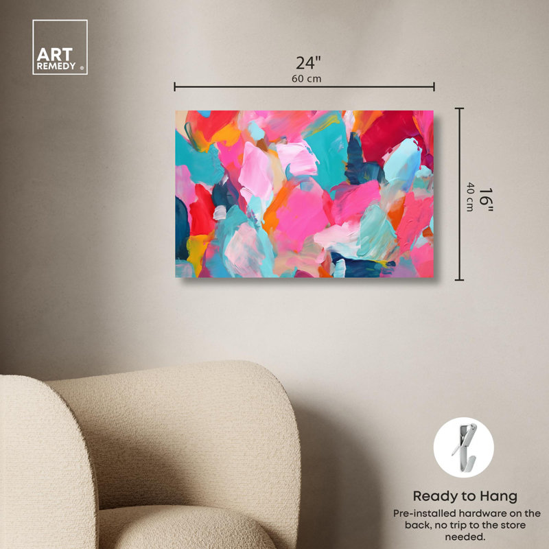 «Shimmering Essence I», toile abstraite par Art Remedy, H 16 po x l 24 po x P 1,5 po, Toile tendue