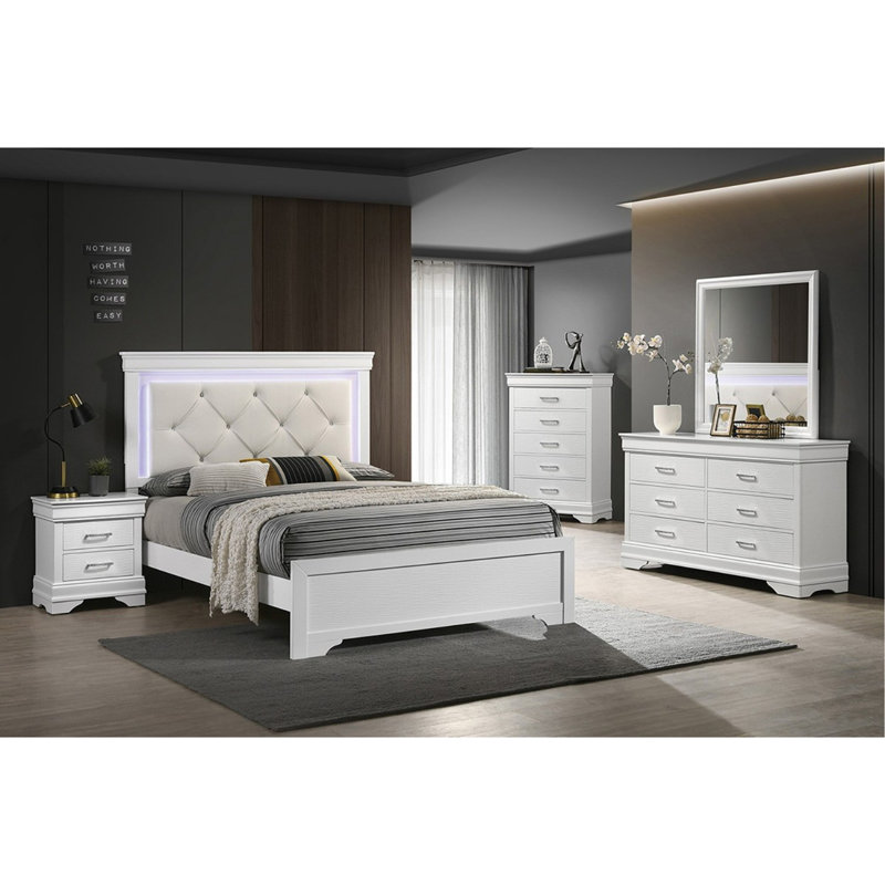 Commode de luxe pour commode 1 pièce avec tiroirs 5 pièces, Blanc