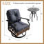 Denison 2-Person Outdoor Seating Group, Wicker Swivel Chairs with Cushions and Side Table-880095094