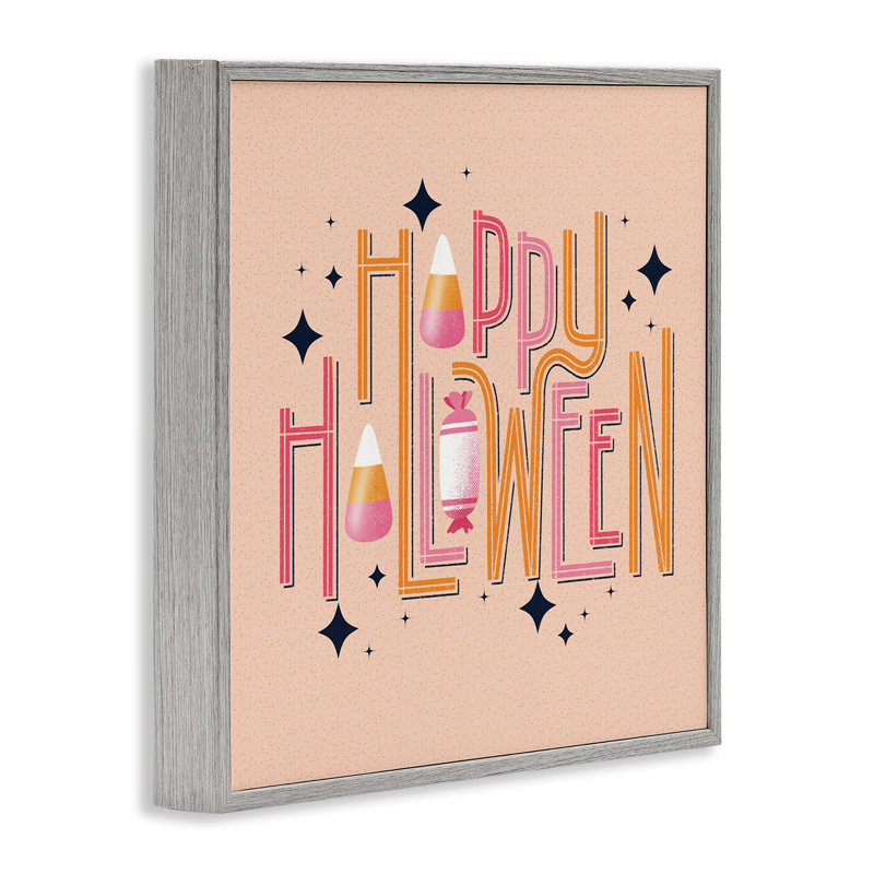 Joyeux Halloween avec bonbons, estampe numérique, design par Sarah Hickman, H 12 po x l 12 po, Estampe numérique Farmhouse