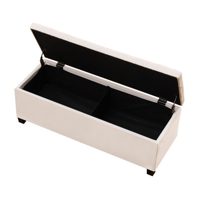 Storage Ottoman Bench, Button-Tufted End of Bed Bench with Side Bags, Flip-up Upholstered Storage Chest with Metal Frame, Linen Bed Ottoman for Living Room, Bedroom, Entryway, Office, Beige