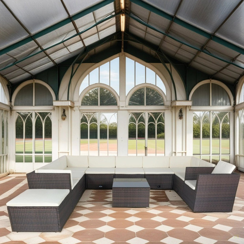 11 Piece Patio Wicker Conversation Set, 10 Seater Patio Sectional Set With 3 Storage Box Under Seat