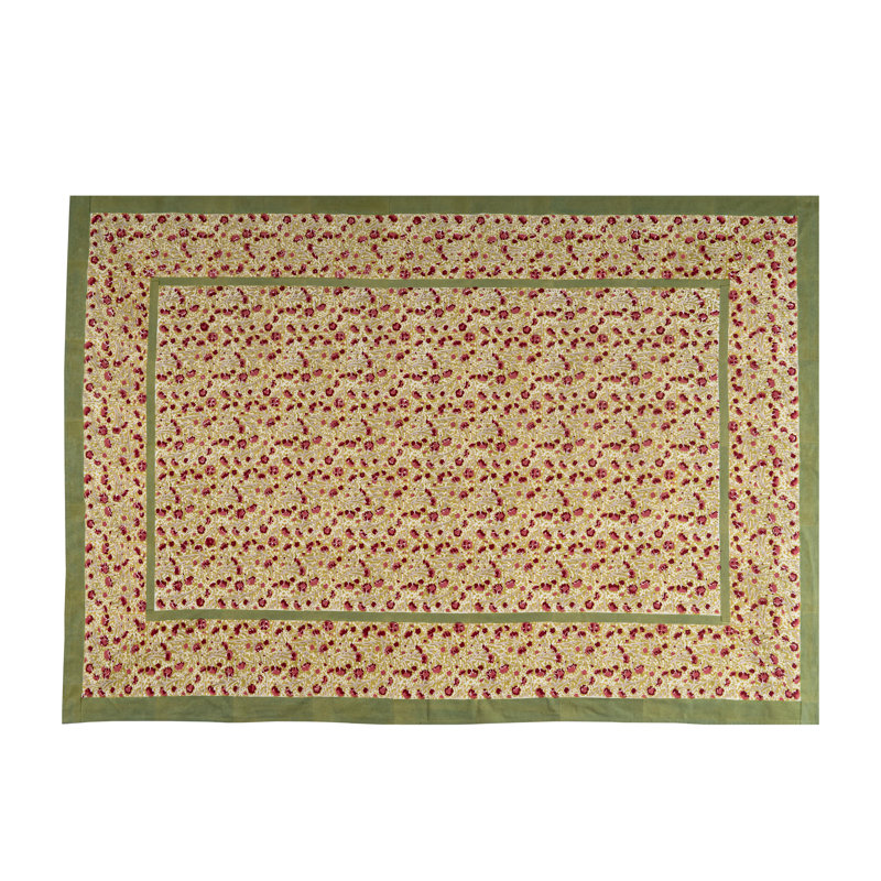 Nappe Durkee, 128 po x 71 po, Rouge / Vert