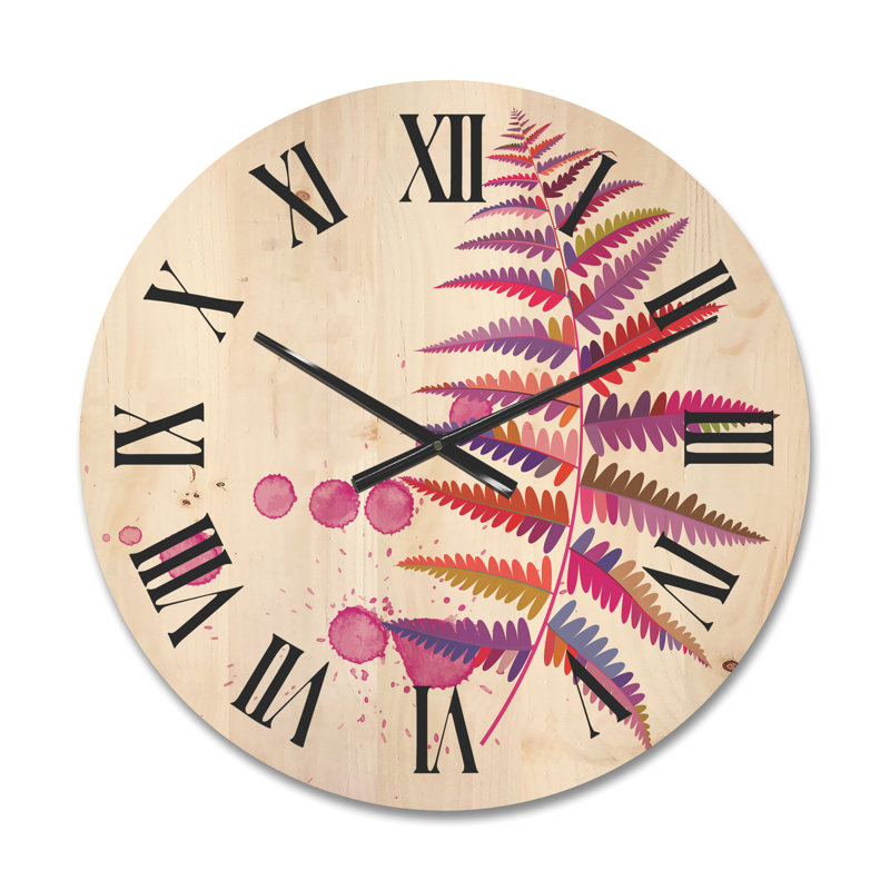 Horloge murale en fougère mauve, Moyen