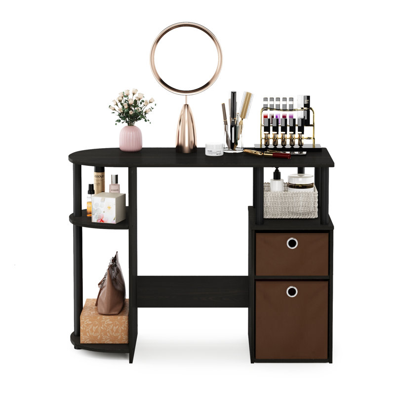 Berlyn Computer Desk, Espresso/Black/Brown