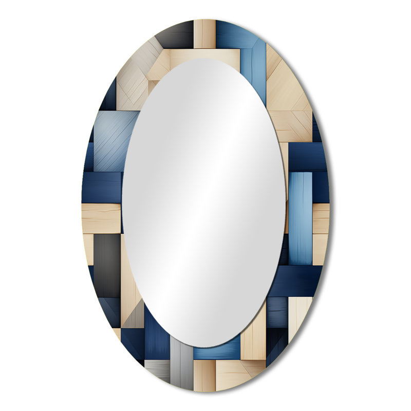 Tain - Miroir mural ovale moderne, H 36 po x l 24 po