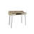 Morgan 45" Hairpin Desk, Oak - Multi-Tiered with Open Shelving & Two Storage Drawers