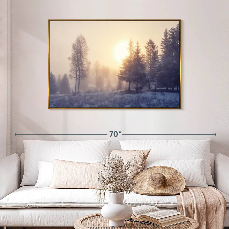 Winter Dawn, 46" X 31", Floating Frame Gold