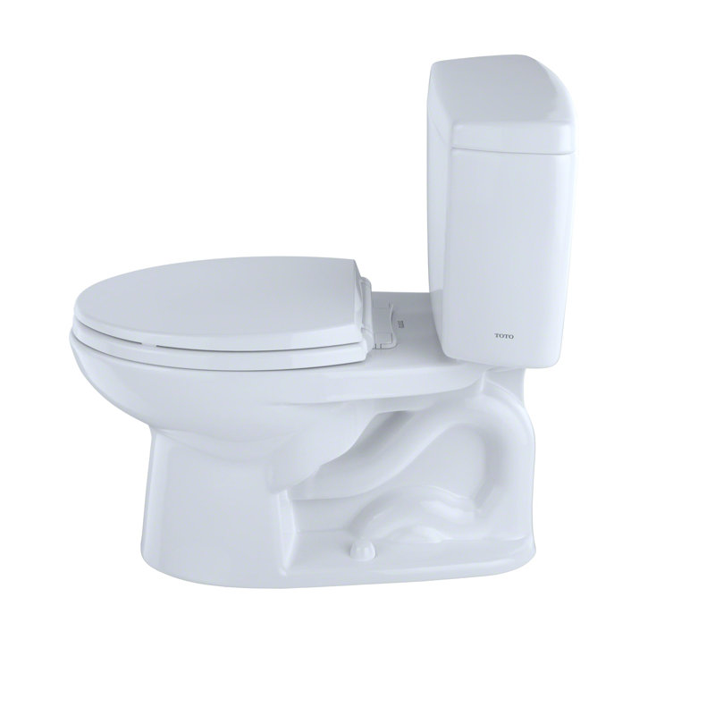 Drake® 1.6 GPF Elongated Two-Piece toilet (Seat Not Included), Cotton - With SanaGloss, Gravity