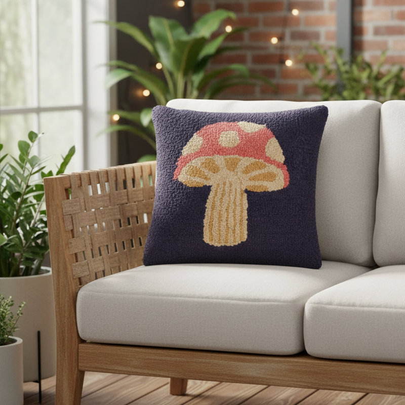 Mushrooms Throw Pillow 16" x 16"