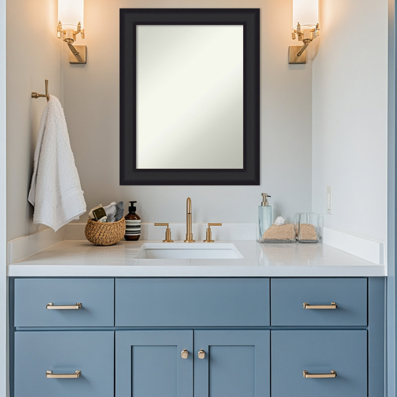 Miroir mural de salle de bain Oliver, 29,25 po x 23,25 po, Noir