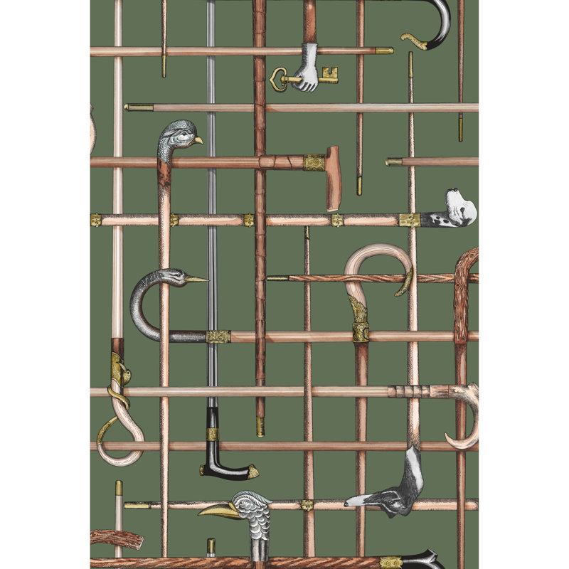 Fornasetti Senza Tempo Wallpaper Roll, Forest Green