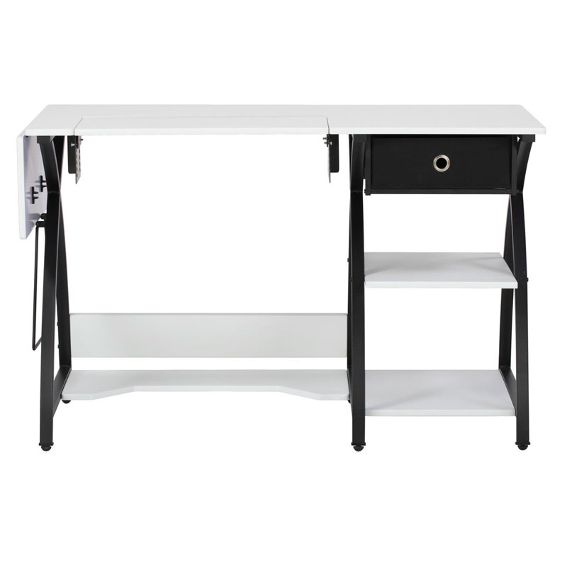 Shandra 144.15cm x 59.69cm Foldable Sewing Table with Sewing Machine Platform