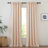 Faux Linen Blend Curtains Rod Pocket & Back tab Semi Sheer Window Treatments Privacy with Light Filtering for Living Room, 2 Panels-734527414-734527401