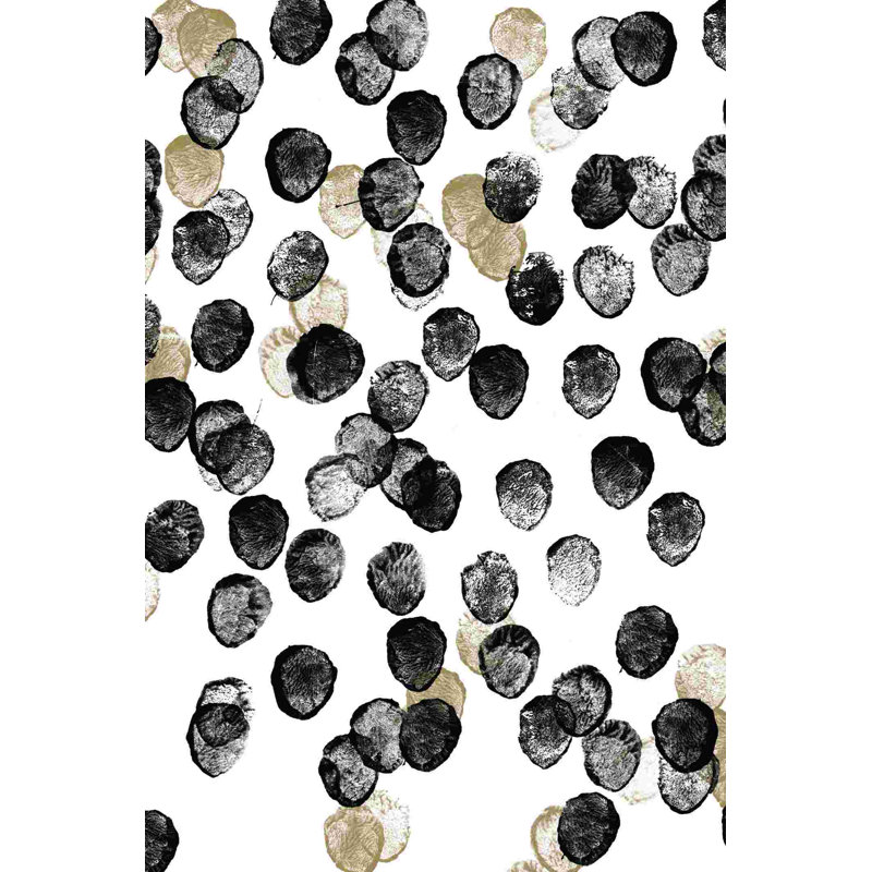 Noir brun clair et cachet doré sur toile - peinture sur toile tendue, H 48 po x l 32 po