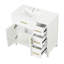 Meuble-lavabo 36 po avec comptoir, meuble-lavabo avec deux portes et trois tiroirs, bois massif, panneaux de fibres à densité moyenne, un paquet, blanc