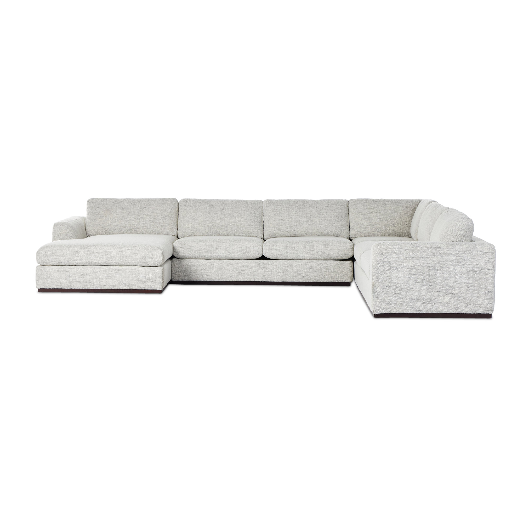 Wexford Colt 161" Wide Genuine Leather Left Hand Facing Sofa & Chaise, Merino Cotton Polyester Blend, Right Hand Facing