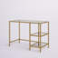 Modern Gold Compact Desk with Space-Saving Shelves-31773248