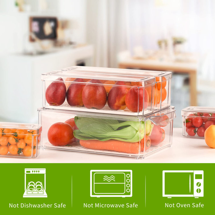  10 Pack Refrigerator Pantry Organizer Bins, Stackable Fridge  Bins with Lids, Clear Plastic for Kitchen, Countertops, Cabinets, Fridge,  Drinks, Fruits, Vegetable, Cereals: Home & Kitchen