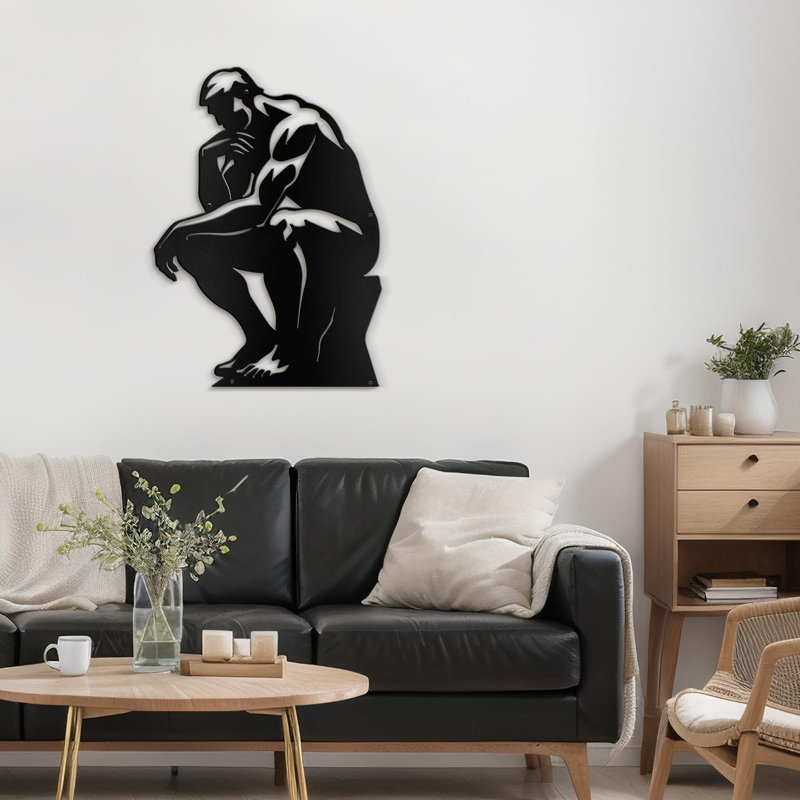 Décoration murale en métal, Noir, H 18 po x l 12 po x P 0,05 po