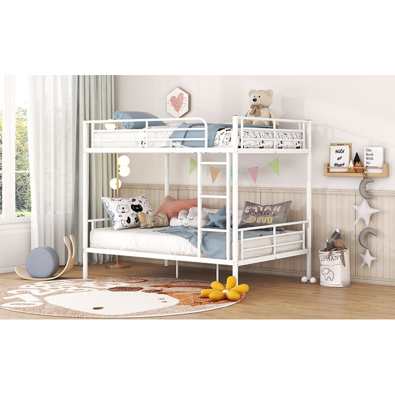 Full Over Full Metal Bunk Bed, White
