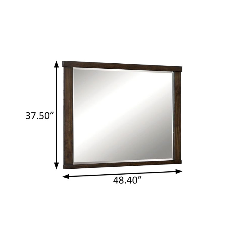 48.4"W Rustic Mirror, Dark Walnut