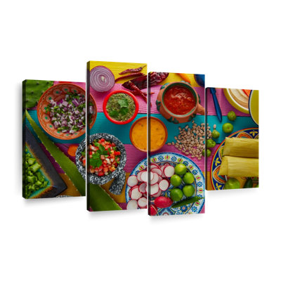 Ensemble de 4 pièces de saveurs mexicaines sur toile