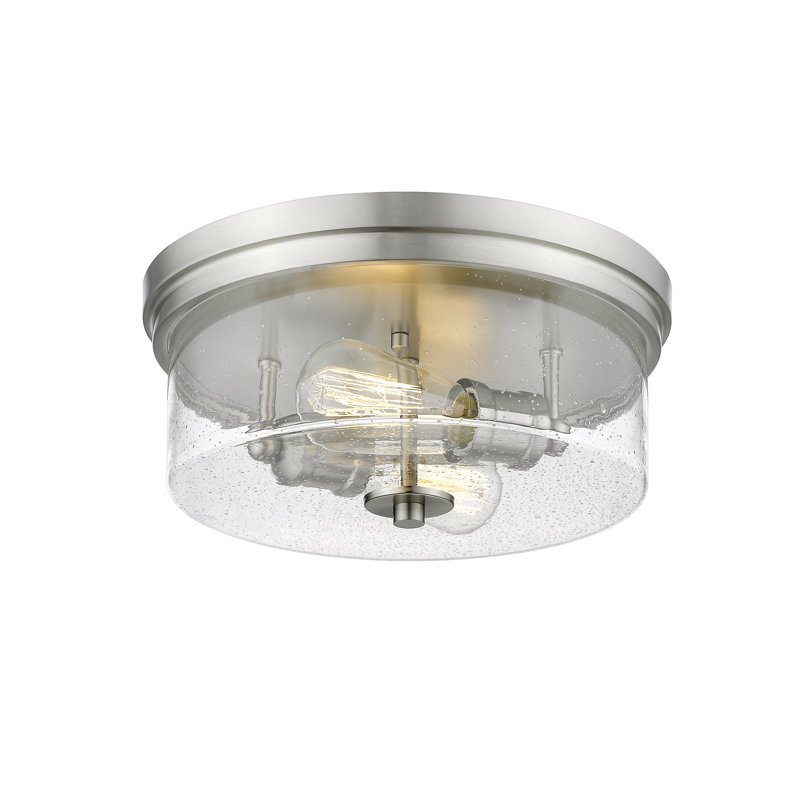 Plafonnier encastré 13 po à 2 lumières Masham, Nickel brossé