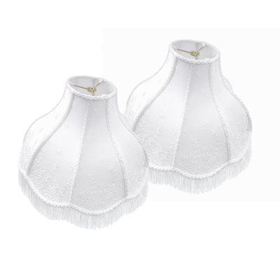 Victorian Scalloped Fringe Lamp Shades, 2-Pack