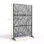 Pacifa Series 6 ft. H x 4 ft. W Metal Privacy Screen With Flowleaf Pattern-99335828