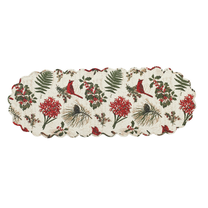 Nature Sings Table Runner - Off-White, 36" L x 13" W