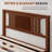 Modern Solid Wood Platform Bed Frame with Headboard, Brown-1791813256