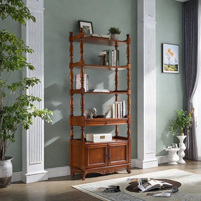 Une belle bibliothèque bien conçue, Brun, (5 Shelves) 82.6"H x 35.4"W x 14.9"D
