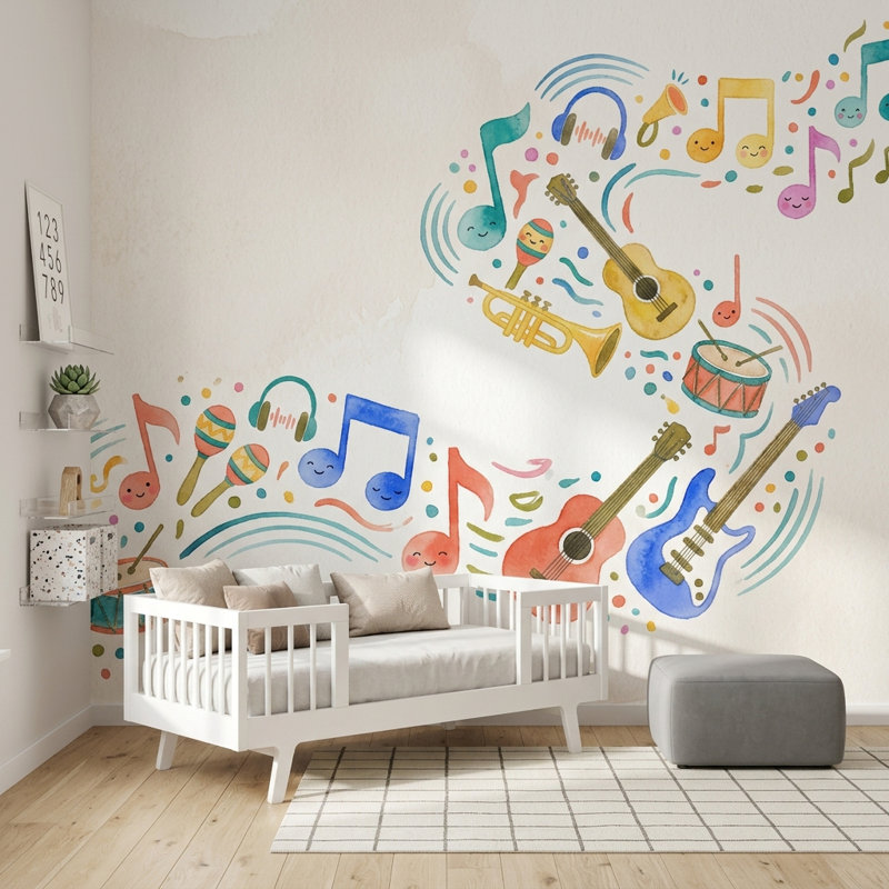 Papier peint musique Notes de musique, Non tissé, 140 po x 108 po