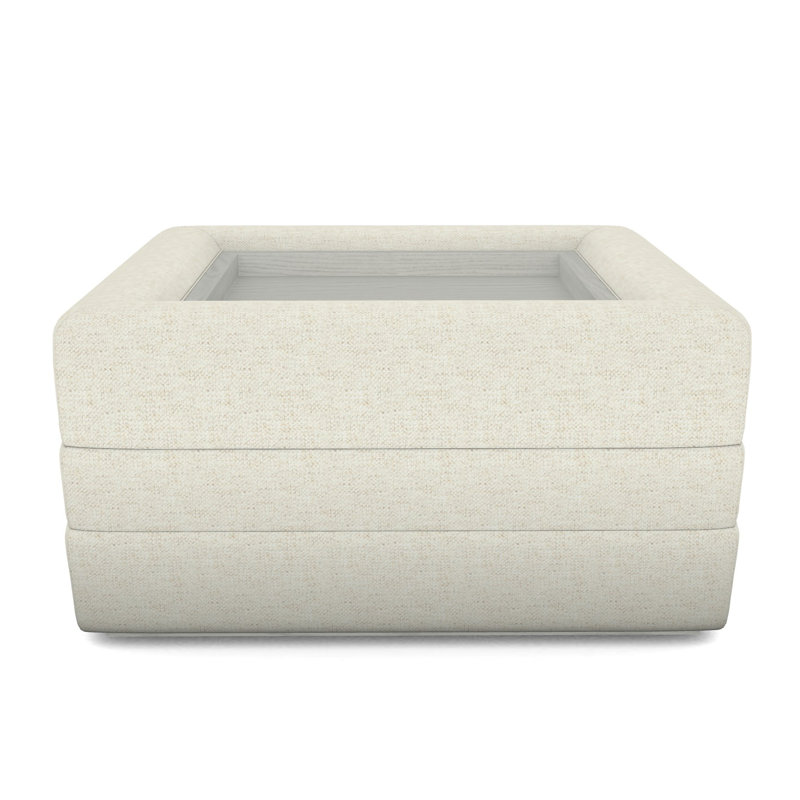 Boyden Ottoman with Wood Tray, Casa Blanca, Nomad Snow