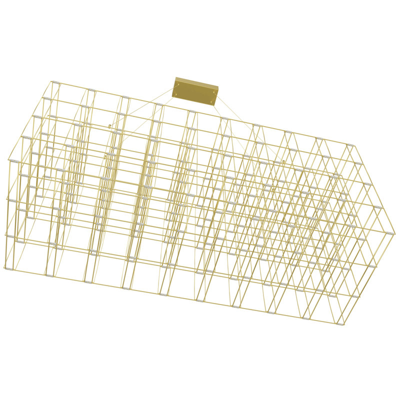 200 - Light Unique Rectangle LED Chandelier, Gold, 200