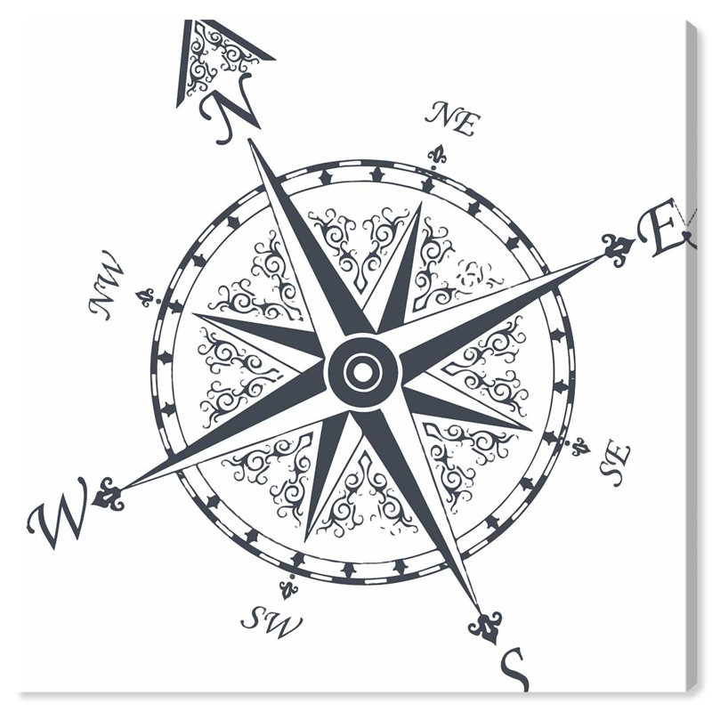 " Nautical Compass ", 24" H x 24" W x 1.5" D
