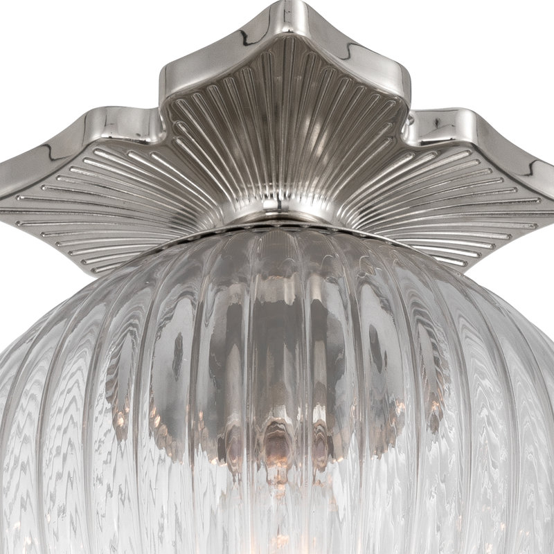 Plafonnier semi-encastré en nickel poli 10 po Altimari, Transparent, Nickel