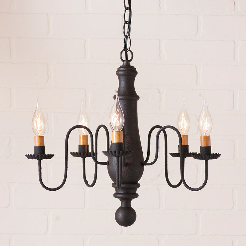 Wetherell 5 - Light Dimmable Classic / Traditional Chandelier, Hartford Black over Red