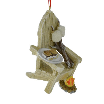 Kurt Adler Resin Ornament for Christmas Tree, Adirondack Chair & S'mores