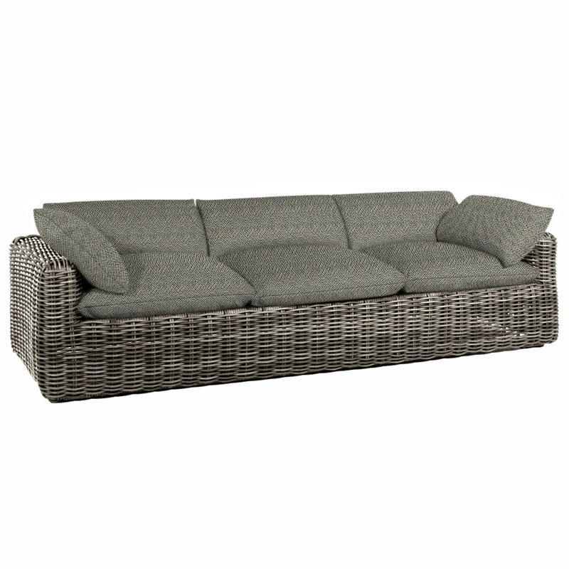 Montecito Woven Sofa - Raffia, No Welt, Raffia, Intermix Bark
