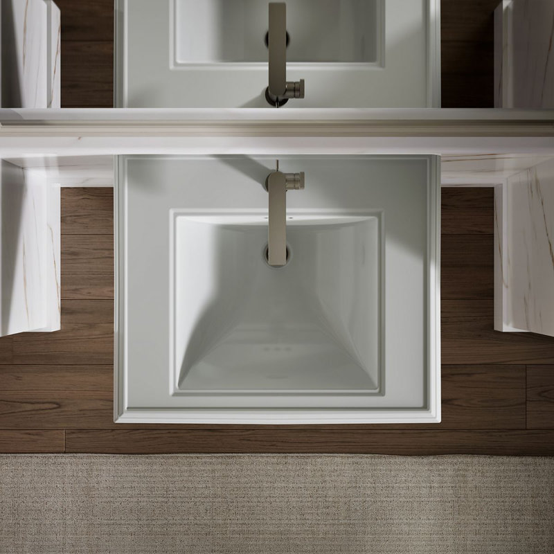 Memoirs Rectangular Pedestal Bathroom Sink with Overflow, Ice Gray, Single Hole Faucet
