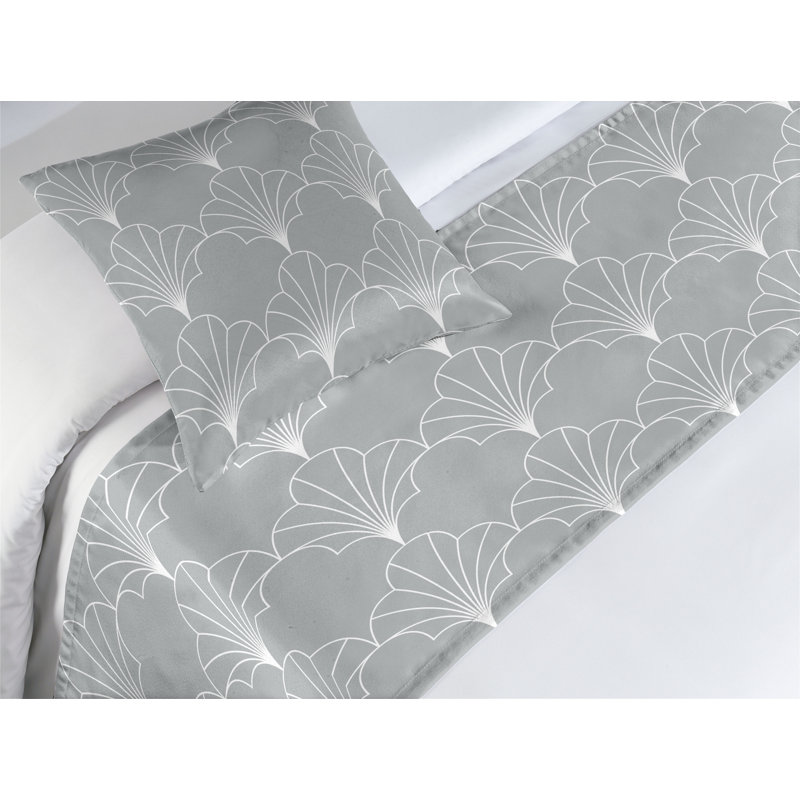 Ensemble de chemin de lit , Lit simple, Gris et blanc