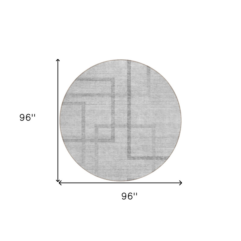 Tapis gris anthracite rond 8 po