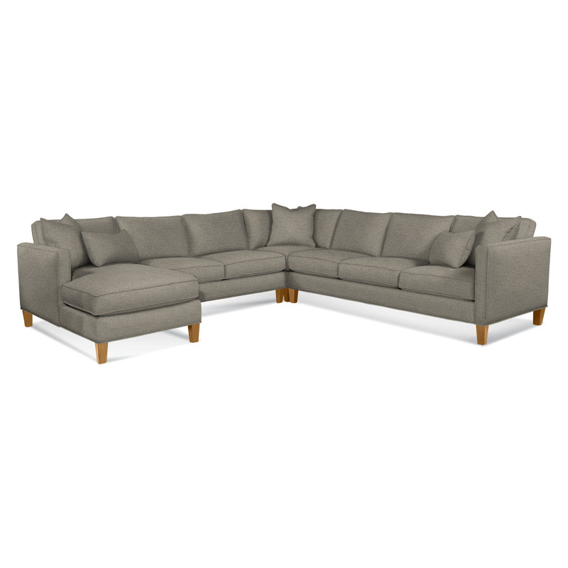 Sectional, White Textured Performance; 0865-91, Left Hand Facing, Honey