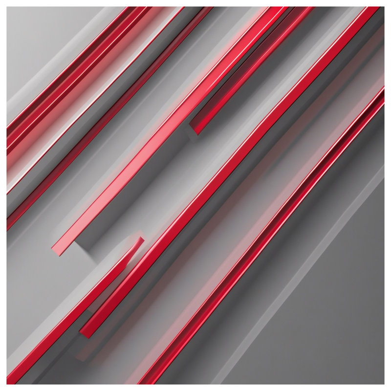 Tapisserie murale «Red Gray Lines», H 68 po x l 80 po avec 4 œillets