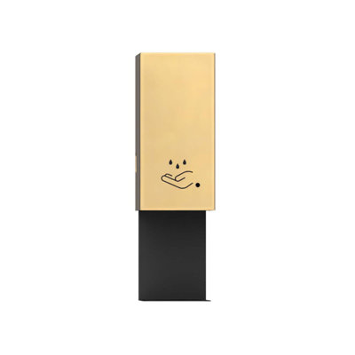 Distributeur de désinfectant pour mains sans contact mural Luxe - 19 po, laiton brossé, Powermist
