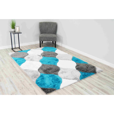 Tapis moderne à poil long à motif géométrique abstrait pour le salon et la chambre à coucher