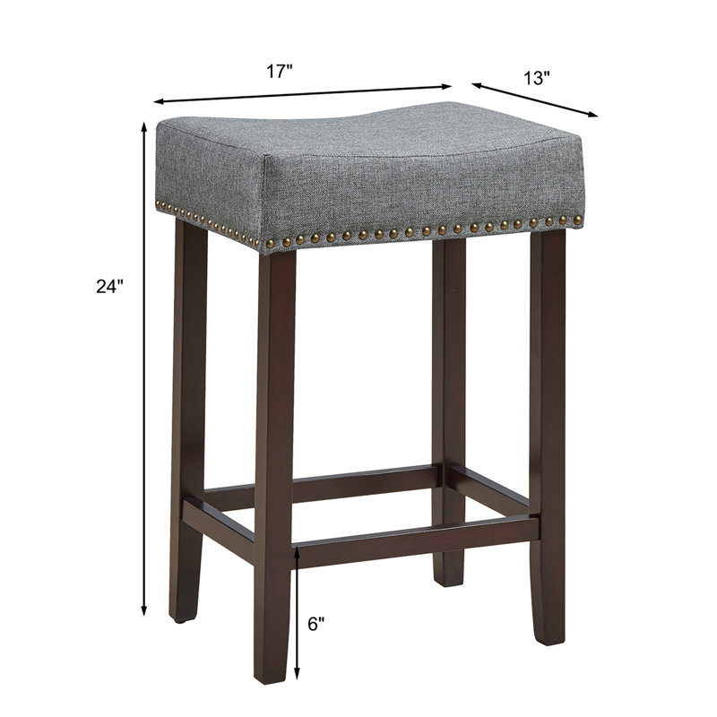 Tabouret de bar et de comptoir Hannam, Tabouret de comptoir (siège d’une hauteur de 24, gris, Gris