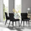 Chaises de salle à manger rembourrées en cuir et chaises à oreilles modernes avec pieds en métal pour la maison (ensemble de 2)-913269900